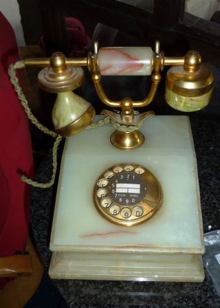 Nostalgisches Wählscheibentelefon Aus Marmor Post Dfeap 302 Reproduktion 80er Bild
