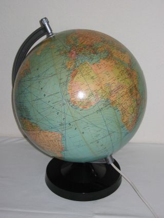 Globus Mit Beleuchtung,  Aus Den 1970 - Er/80 - Er Jahren,  Ddr Bild