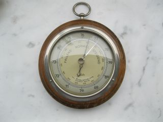 Jos.  Rodenstock München - Berlin Um 1910 Altes Barometer Rund Holzsockel Ø 17,  5 Cm Bild