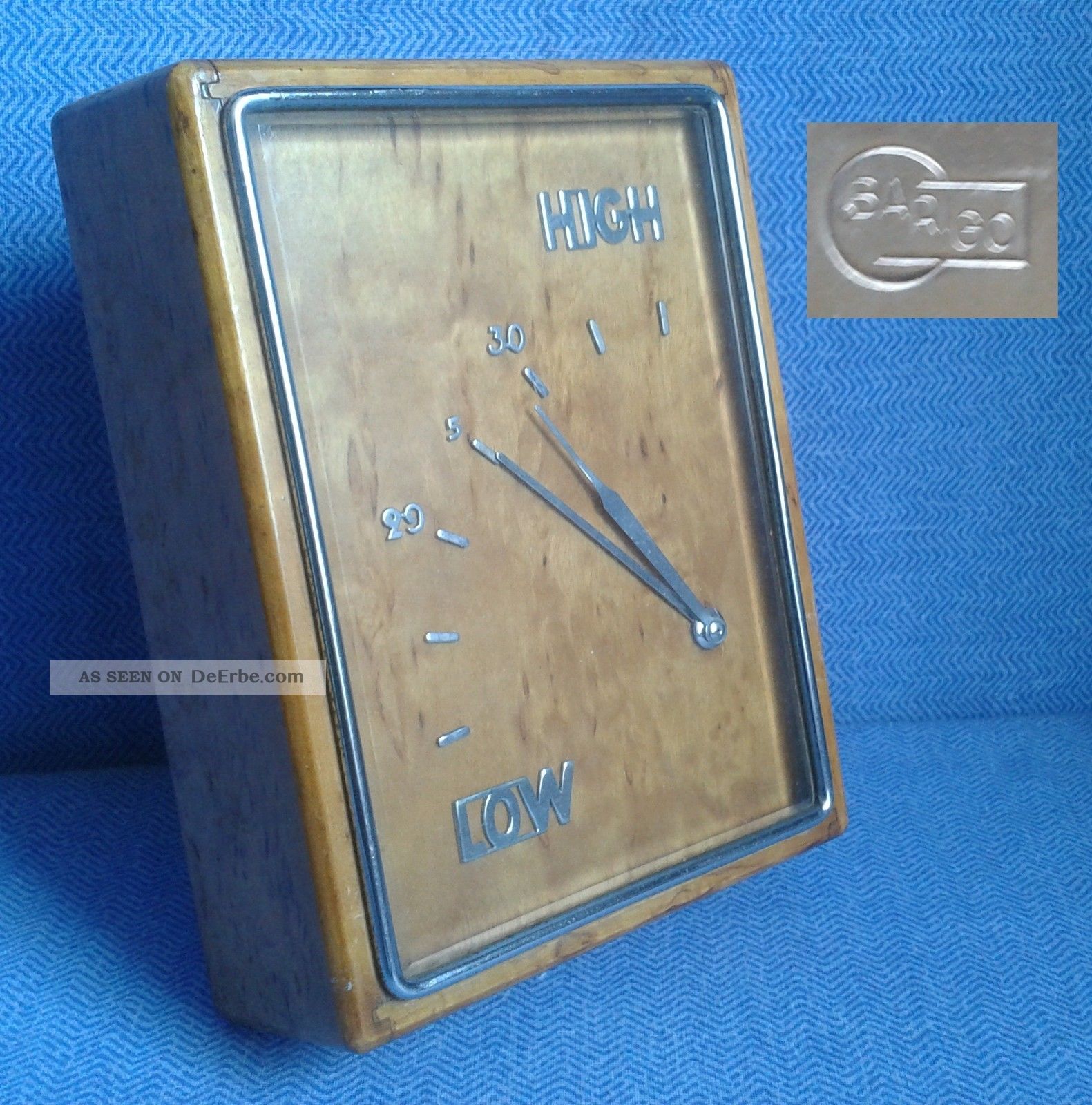 Uraltes Barigo Barometer Echtes Holz,  Chrom,  Echtglas; Skala Inch,  England Wettergeräte Bild