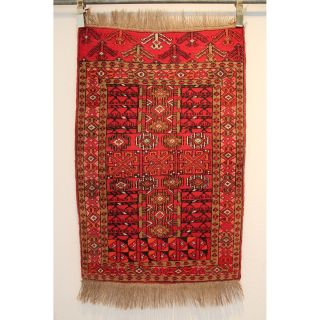 Alter Handgeknüpfter Orientteppich Afghan Art Deco Old Rug 80x125cm Carpet 256 Bild