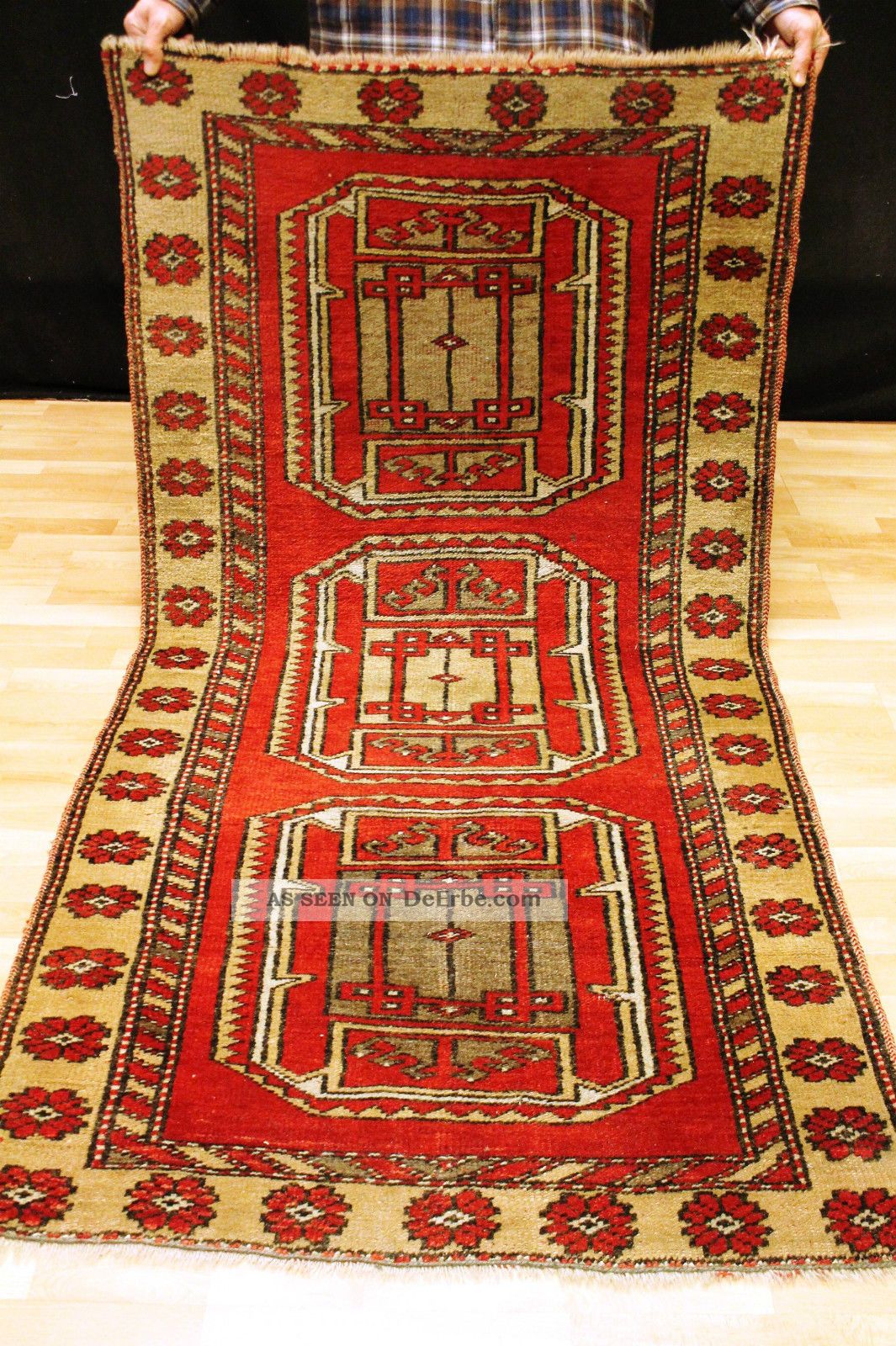 Alter Kars Milas Kazak 190x97cm Teppich Tappeto Carpet Tapis 3674 Rug Schirwan Teppiche & Flachgewebe Bild