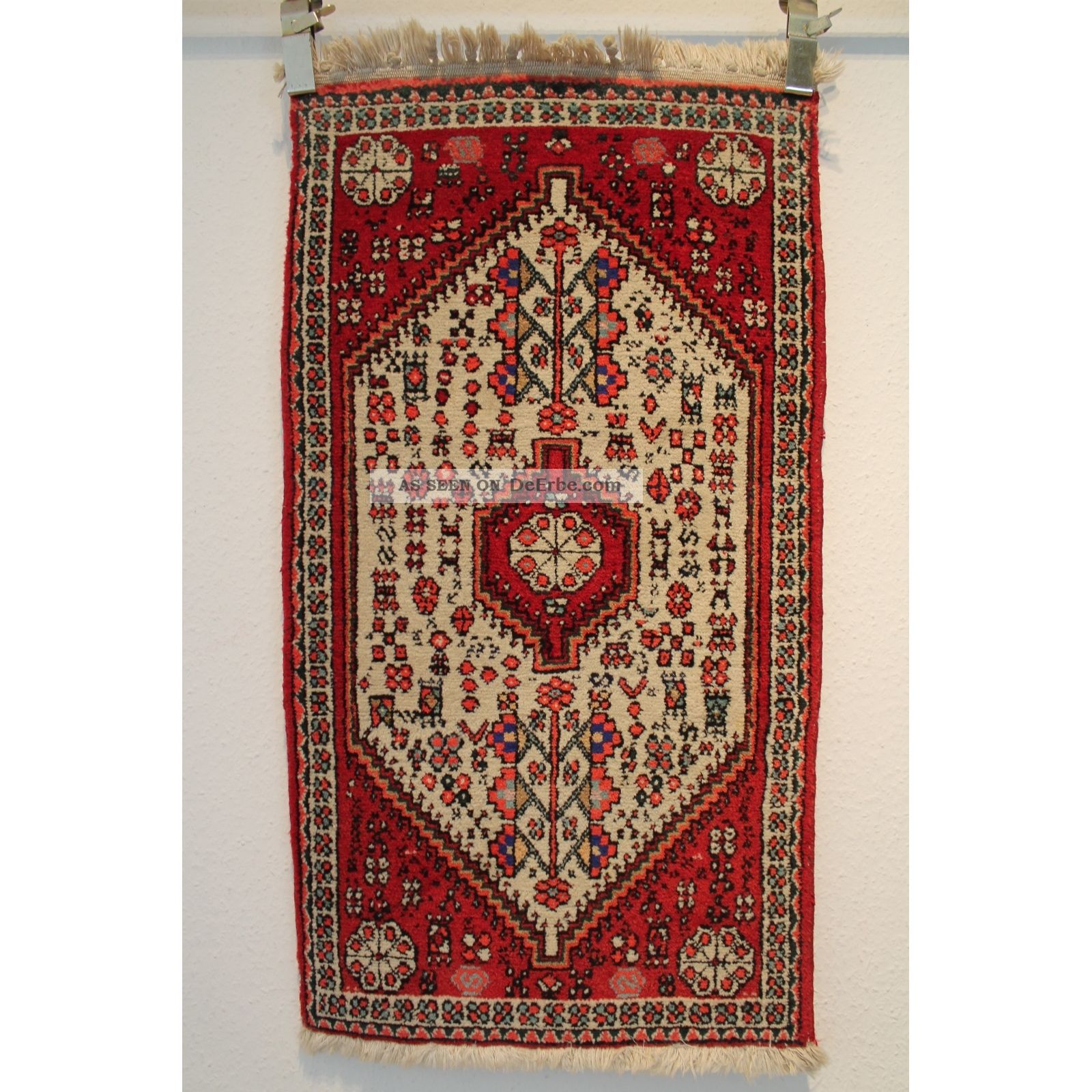Alter Handgeknüpfter Perser Orientteppich Zenneh Kazak Tappeto 97x52cm Rug 250 Teppiche & Flachgewebe Bild