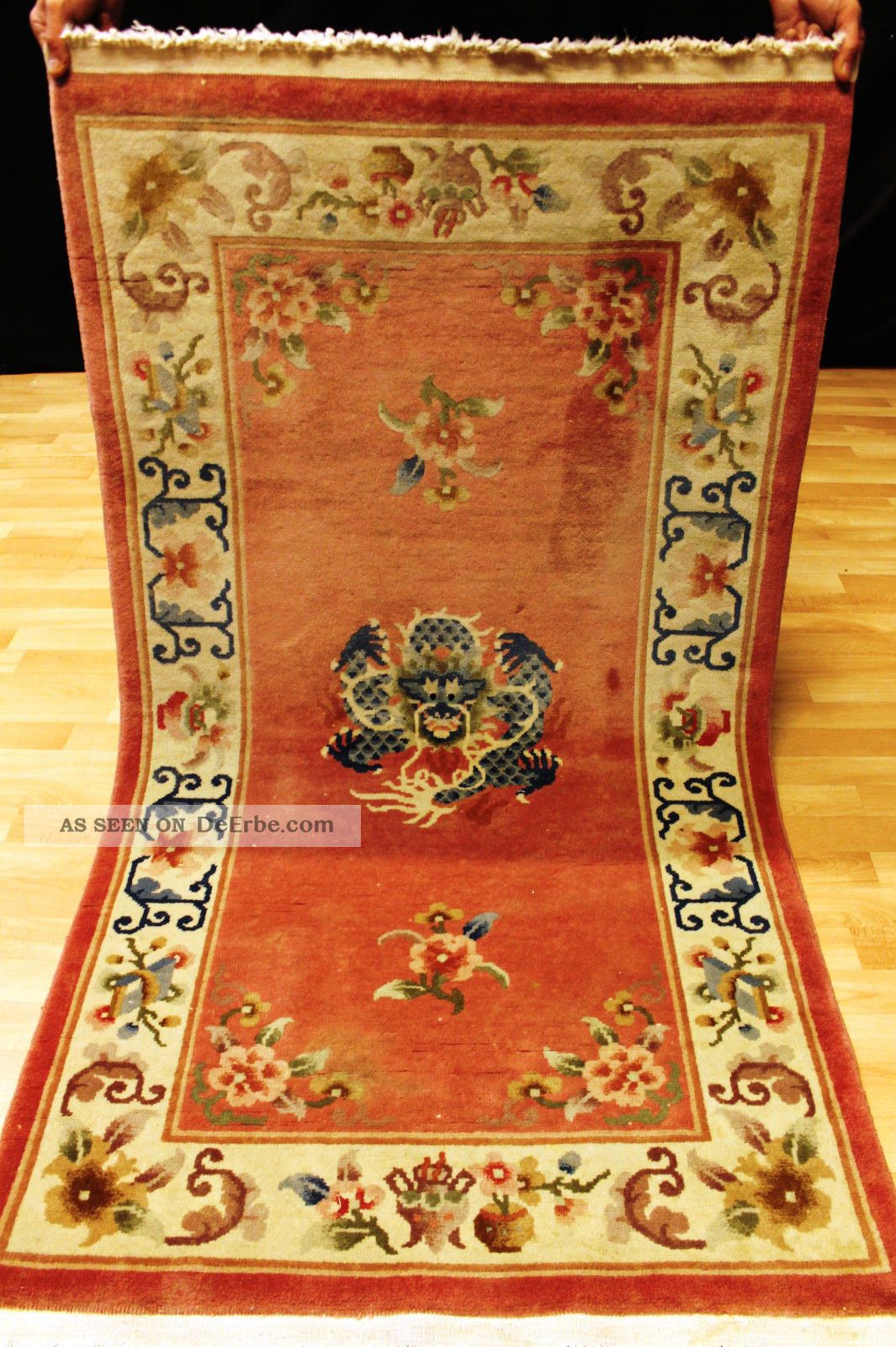 Schöner Drachen Art Deco Chinateppich 165x90cm Orient 3657 Tapis Carpet Dragon Teppiche & Flachgewebe Bild
