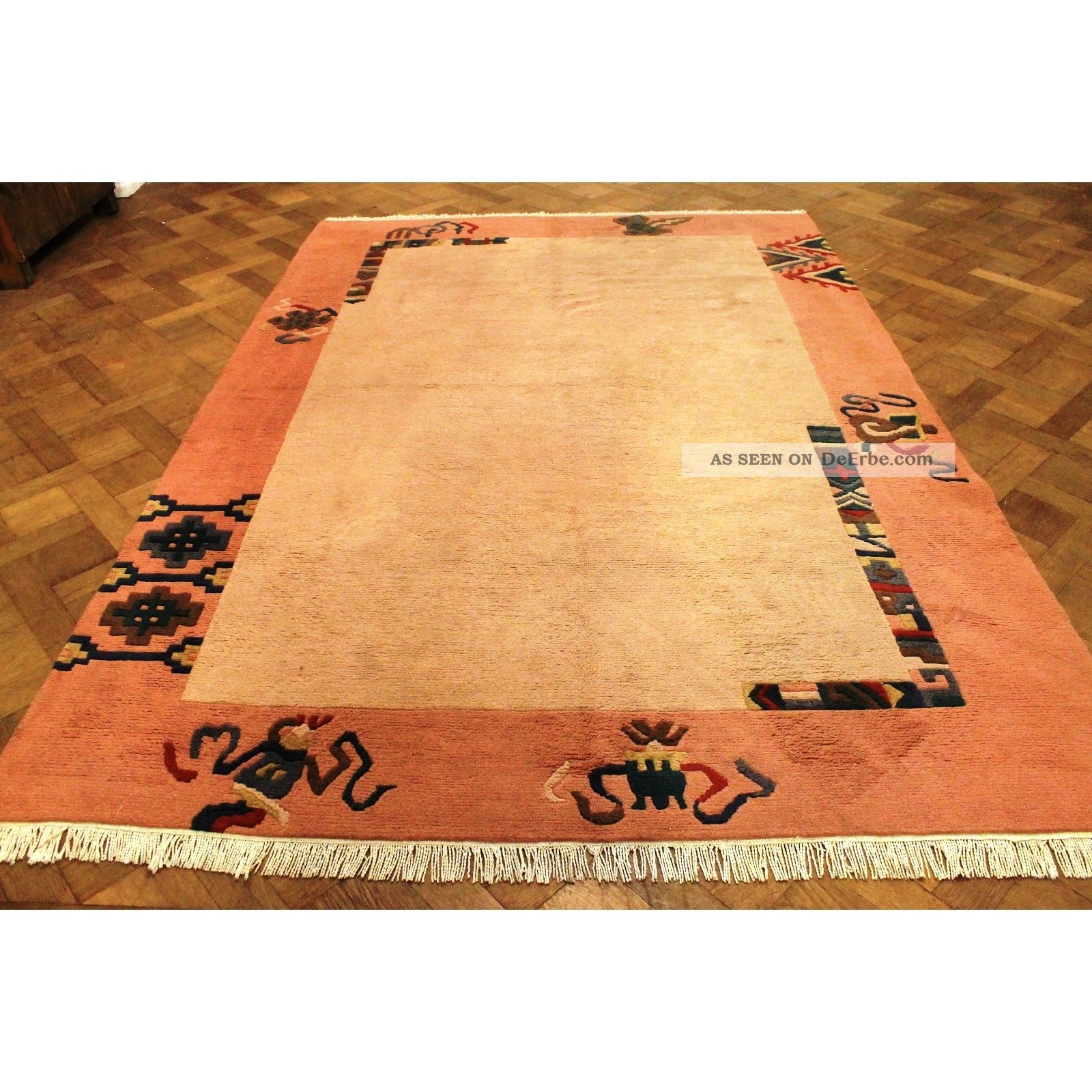 Wunderschöner Dekorativer Handgeknüpfter Designer Teppich Nepal Tibet 205x290cm Teppiche & Flachgewebe Bild