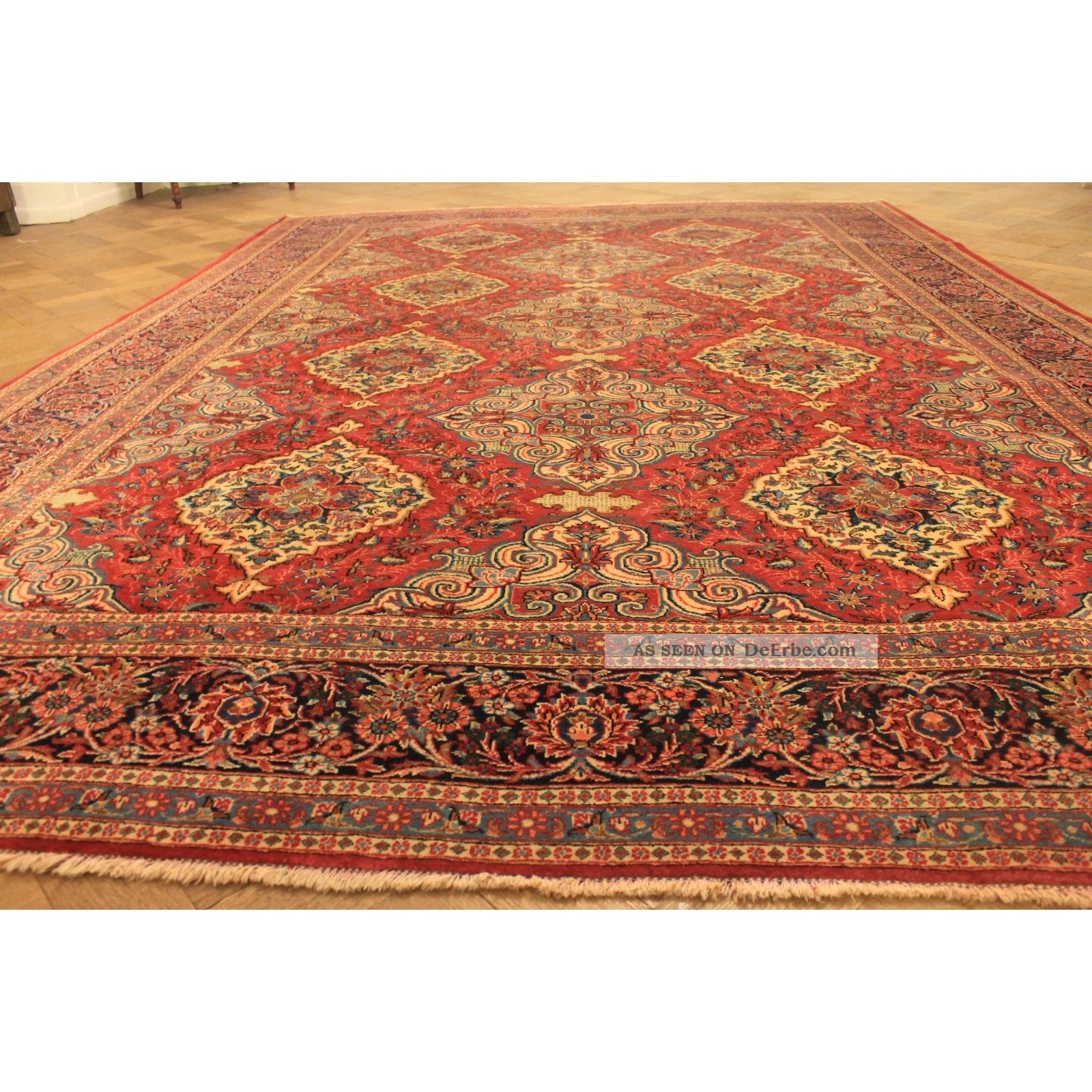 Feiner Antiker Handgeknüpfter Perser Orient Palast Teppich Korkwolle 230x310cm Teppiche & Flachgewebe Bild