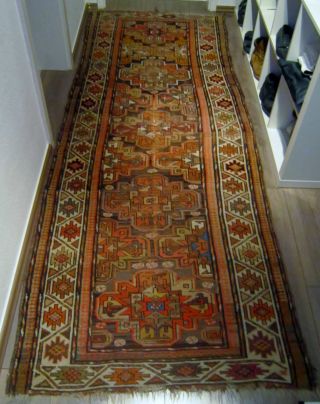 Wunderschöner Teppich / Läufer Unbekannter Herkunft Um 1900 Oder älter Bild