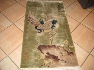 Alter Orientteppich Teppich China Seide Old Silk Rug 76 Cm,  146 Cm Handgeknüpft Bild