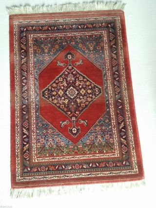 Antik Schirwan Echter Orient Kaukasicher Teppich BrÜcke 90x60 Cm Gebetsteppich Bild