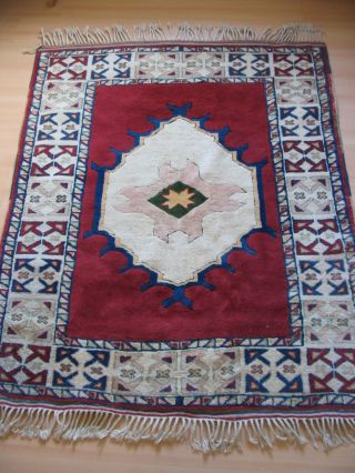 Orient - Teppich,  Rot/beige,  120 Cm X 180 Cm,  Handgeknüpft 100 Wolle,  Türkmen Bild