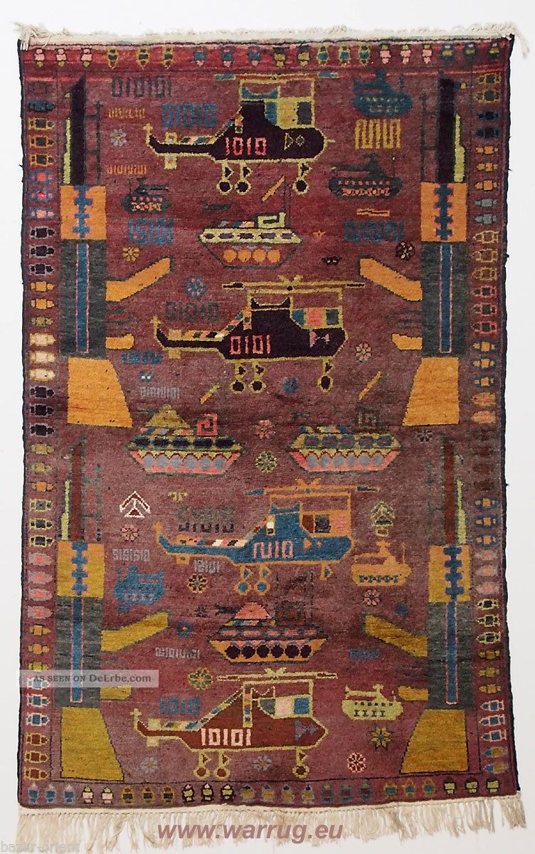 155x100 Cm Afghan Warrug Kriegteppich Handgeknüpf Teppich Rug Afghanistan Pk2 Teppiche & Flachgewebe Bild