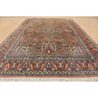 Prachtvoller Handgeknüpfter Orient Blumen Teppich Kaschmir Rug 140x220cm Carpet Bild