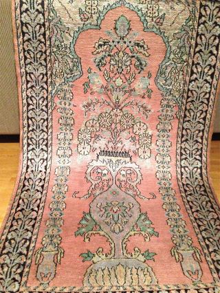 Handgeknüpft Natur Kaschmir Seide Silk 133x76 Cm Carpet Tappeto Tapis Top Bild