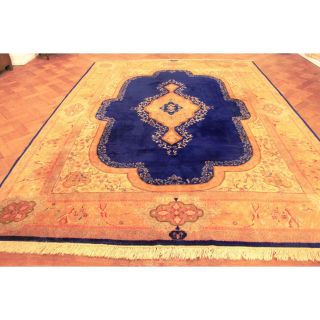 Signiert Schöner Edeler Handgeknüpfter Perser Blumen Teppich Kir Man Carpet Bild