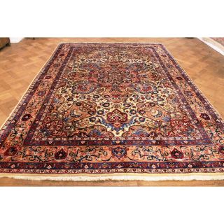 Signiert Schöner Edeler Handgeknüpfter Perser Blumen Teppich Ko Um Old Carpet Bild