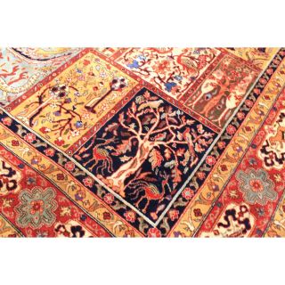 Prachtvoller Edeler Handgeknüpfter Perser Feldergarten Teppich Kork Carpet Tapis Bild