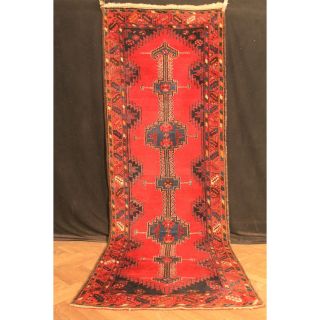 Antik Alt Handgeknüpfter Perser Orient Teppich Kurde Old Carpet Läufer 115x335cm Bild