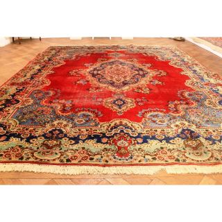 Signiert Schöner Edeler Handgeknüpfter Perser Blumen Teppich Sa Ruq Old Carpet Bild