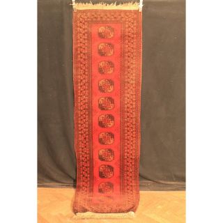 Antik Alter Handgeknüpfter Orient Teppich Afghan Art Deco Oldrug Läufer 80x280cm Bild