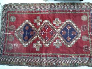 Antiker Teppich Kaukasisch Kasak Antique Caucasian Rug Kazak Bild