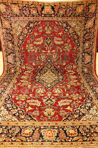 Antiker Alter Jugendstil / Kork Teppich210x135cm Orient Carpet 3596 Tappeto Bild