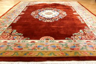 Aubusson Art Deco China Teppich Seiden Glanz 365x253cm 3508 Tappeto Carpet Top Bild