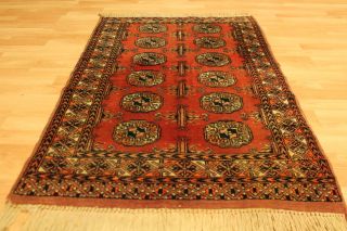 Alter Afghan Buchara 126x80cm Orient Teppich Carpet Tappeto Tapis Afghan 3597 Bild