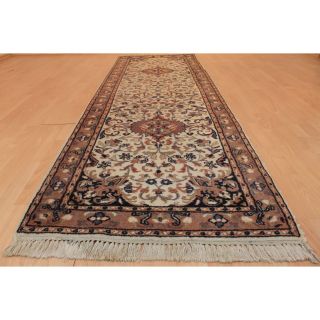 Prachtvoller Handgeknüpfter Kaschmir Orient Blumen Teppich 80x250cm Tappeto Rug Bild