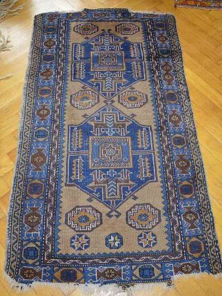 Gelegenheit: Seltener Kleiner Bukhara Nomaden Teppich In Blau,  Ca 45 Jahre Bild