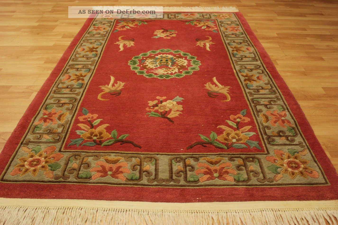 Aubussion Blumen China Art Deco Drachen Teppich Rug Carpet 205x122m Teppiche & Flachgewebe Bild