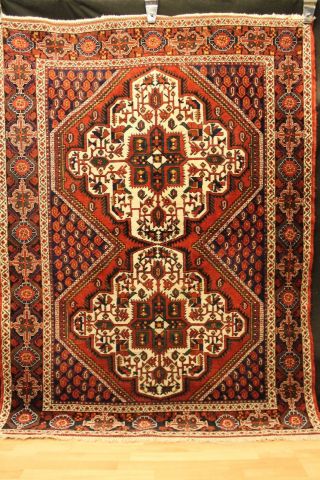 Alter Antiker Afschar Kazak 220x160 Orient Teppich Tappeto Carpet Schiraz 3454 Bild