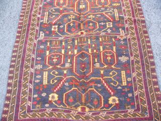 Afghan Teppich Belouch Wolle Handgeknüft Orient Gebetsteppich Old Carpet Rug Bild