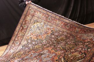 Palast Seidenteppich Blumen Kaschmir Seide Top Teppich Silk Rug 330x250cm Bild