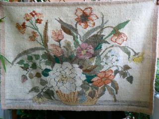 Wandteppich Gobelin Kelim Blumen 102x79 Handgewebt Wolle Bild