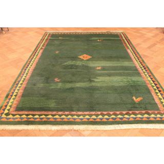 Wunderschöner Handgeknüpfter Perser Teppich Gabbeh Grün Tappeto Rug 200x300cm Bild