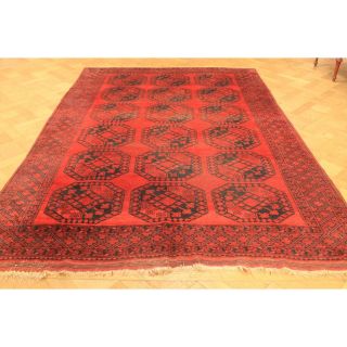 Antiker Alter Handgeknüpfter Orient Teppich Afghan Art Deco 205x305cm Old Rug Bild