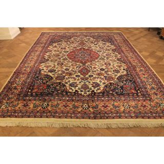 Prachtvoller Edeler Handgeknüpfter Perser Blumen Teppich Saruq Nain Carpet Top Bild