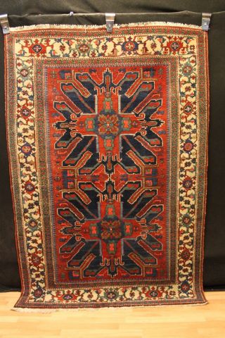Alter Antiker Heriz Adler Kazak 220x150 Orient Teppich Tappeto Carpet 3469 Bild