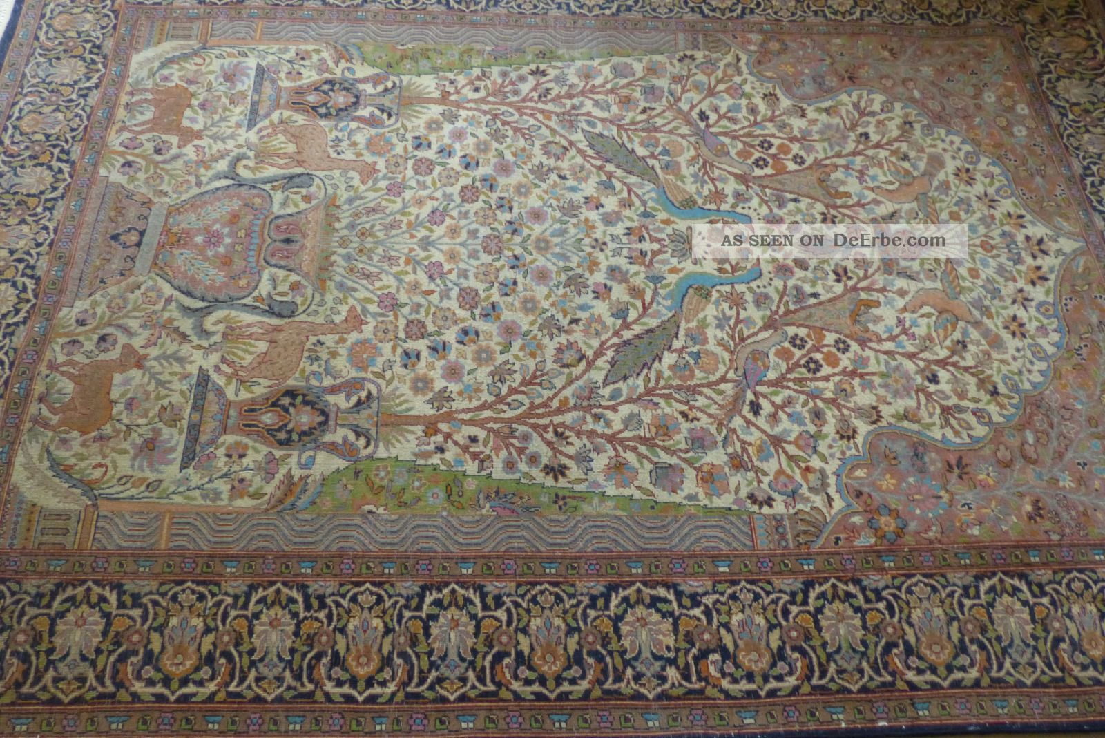 Sehr Schöner Orient Teppich M.  Tier Motiven 183 Cm X 122 Cm.  Ca.  40 Jahre Alt Teppiche & Flachgewebe Bild