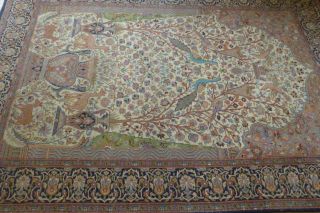 Sehr Schöner Orient Teppich M.  Tier Motiven 183 Cm X 122 Cm.  Ca.  40 Jahre Alt Bild