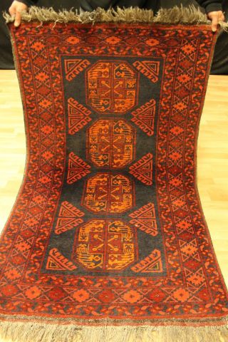 Alter Afghan Buchara 165x97cm Orient Teppich Carpet Tappeto Tapis Afghan 3442 Bild