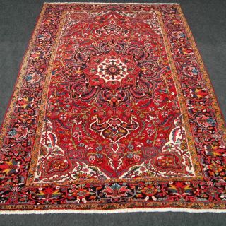 Orient Teppich Rot Beige Floral 369 X 260 Cm Medaillon Perserteppich Old Carpet Bild