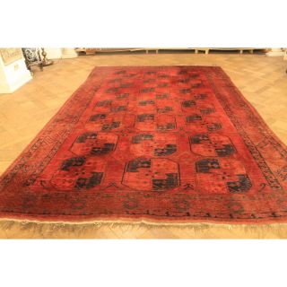 Antik Alt Handgeknüpfter Orientteppich Afghan Art Deco Tappeto Carpet 225x345cm Bild