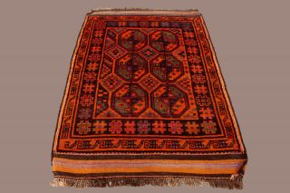Ein Alter Afghan Teppich Ca.  (182x102) Cm Handgeknüpft Bild