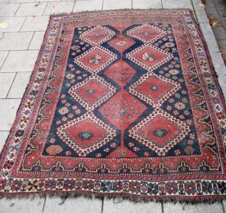 Antiker Kaukasischer Teppich Kazak 232x165cm W/w Handgeknüpft Yalame Kars Bild