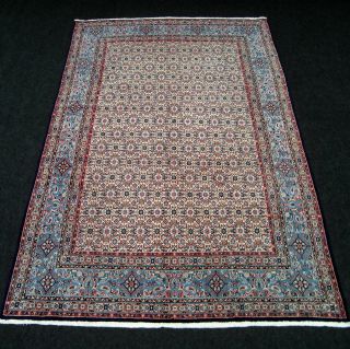 Orient Teppich Herati Muster 297 X 198 Cm Perserteppich Blau Beige Blue Carpet Bild