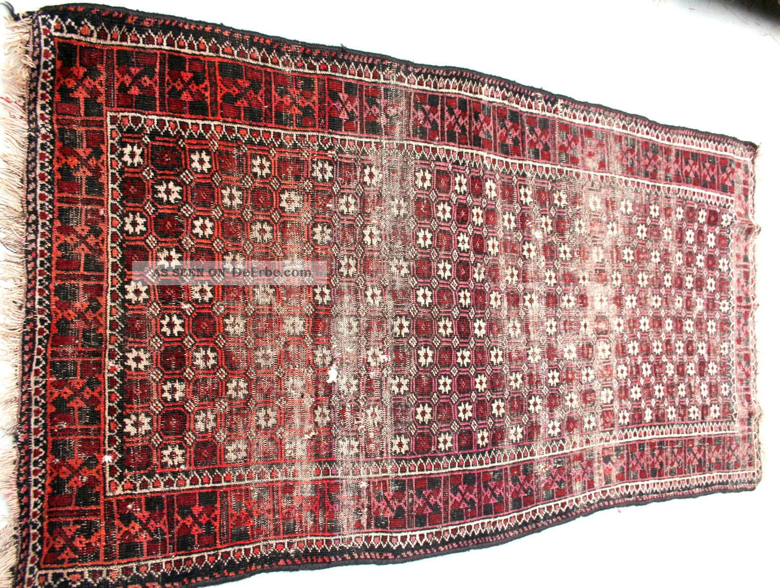 Belusch Nomadenteppich Antikes Fragment Um 1900 Sammlerteppich Handgeknüpft Teppiche & Flachgewebe Bild