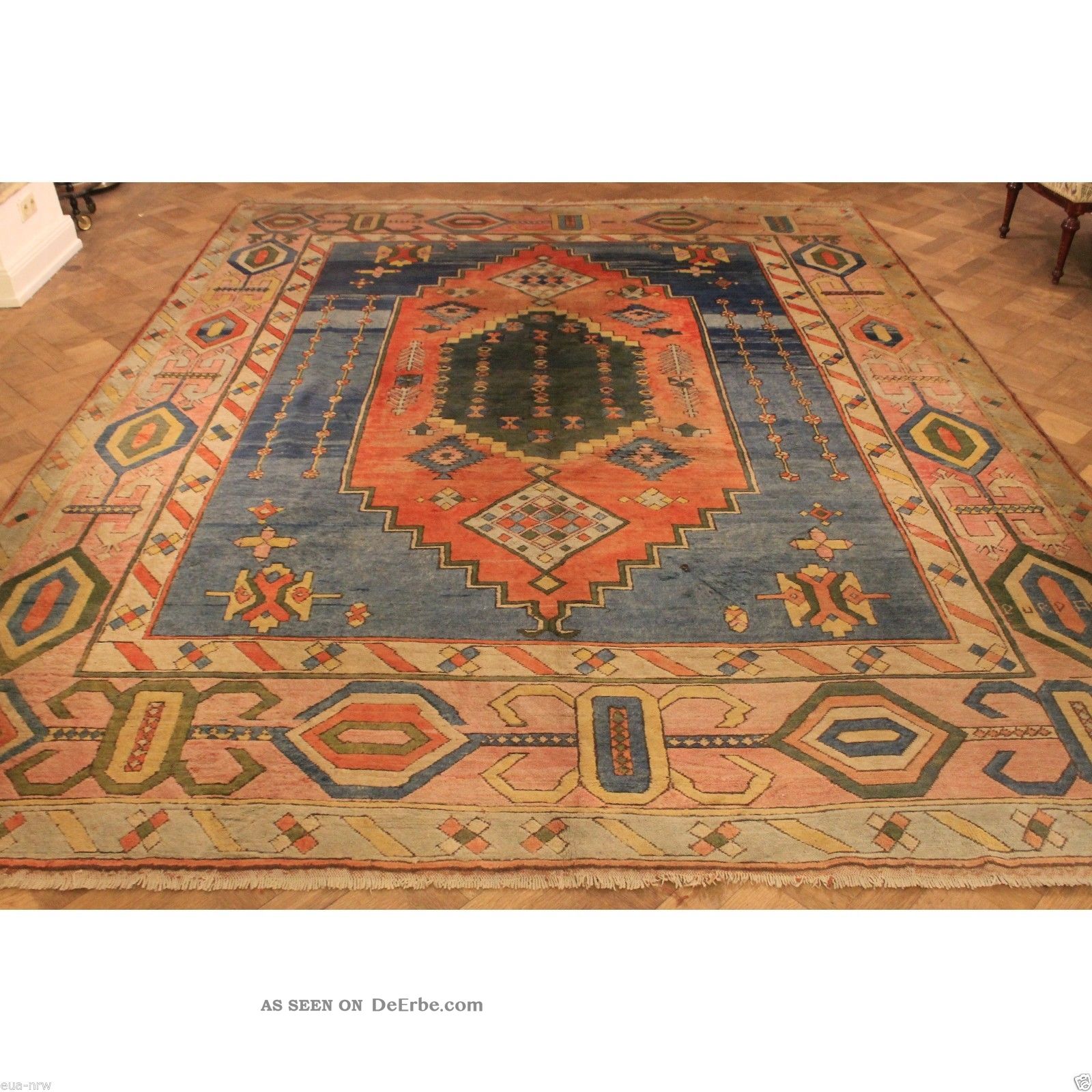 Interesanter Antik Handgeknüpfter Kaukasus Teppich Kazak Anatol Signiert Old Rug Teppiche & Flachgewebe Bild