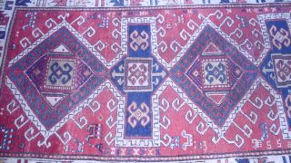 Antiker Kaukasiche Teppich Kasak - W/w - 19jh Maße - 235x110cm Bild