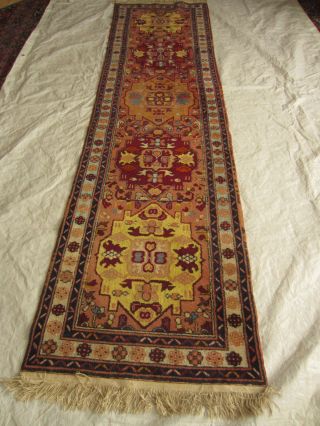 Antiker Schöner Handgeknüpfter Läufer Afghan Turkmen Teppich Bild